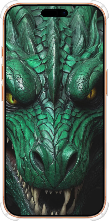 Силикон с усиленными углами чехол Зелёный дракон v2 для Apple iPhone 17 PRO MAX - 5817sp-4029 изображение 