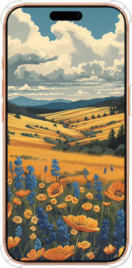 Силикон с усиленными углами чехол Украинское поле для Apple iPhone 17 PRO MAX - 6082sp-4029 изображение 