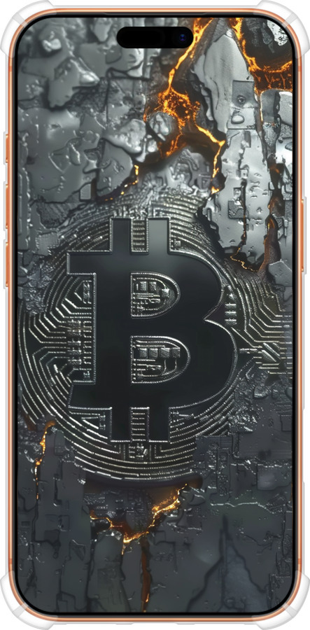 Силикон с усиленными углами чехол Раскаленный биткойн для Apple iPhone 17 PRO MAX - 6091sp-4029 изображение 