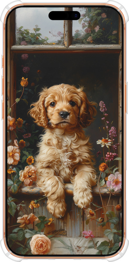 Силикон с усиленными углами чехол Щенок cocker spaniel для Apple iPhone 17 PRO MAX - 6136sp-4029 изображение 