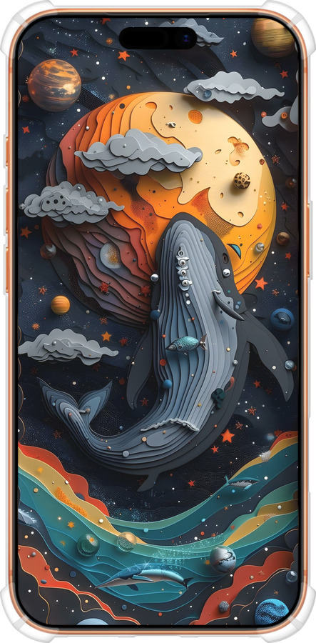 Силикон с усиленными углами чехол Кит в космосе для Apple iPhone 17 PRO MAX - 6328sp-4029 изображение 