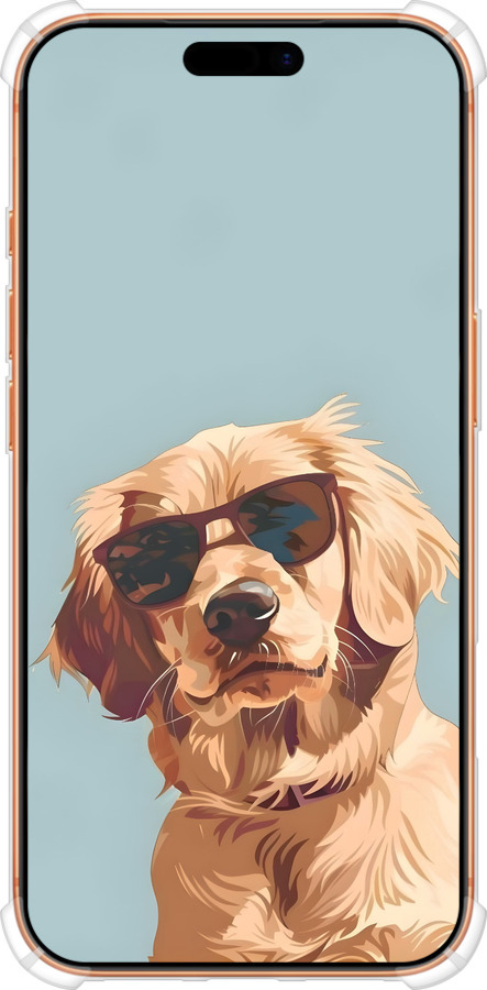 Силикон с усиленными углами чехол Пес в очках для Apple iPhone 17 PRO MAX - 6381sp-4029 изображение 