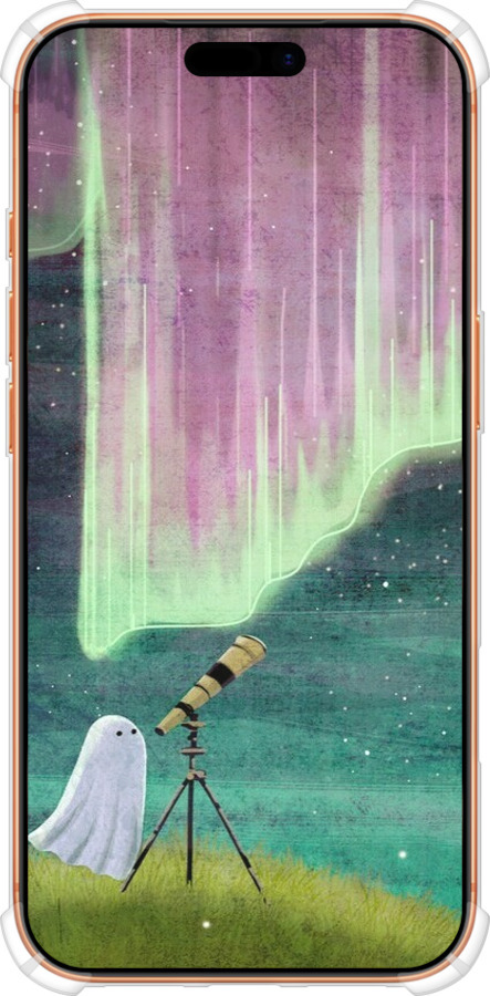 Силикон с усиленными углами чехол Привидение и звезды для Apple iPhone 17 PRO MAX - 6443sp-4029 изображение 