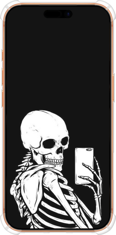 Силикон с усиленными углами чехол Скелет делает Selfie для Apple iPhone 17 PRO MAX - 6535sp-4029 изображение 