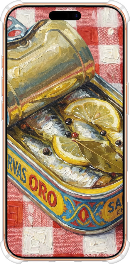 Силикон с усиленными углами чехол Vintage Sardine Tin Phone для Apple iPhone 17 PRO MAX - 6772sp-4029 изображение 