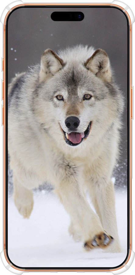 Силикон с усиленными углами чехол Бегущий волк для Apple iPhone 17 PRO MAX - 826sp-4029 изображение 