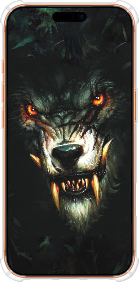 Силикон с усиленными углами чехол Дьявольский волк для Apple iPhone 17 PRO MAX - 833sp-4029 изображение 