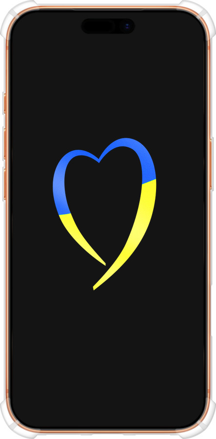 Силикон с усиленными углами чехол Жёлто-голубое сердце для Apple iPhone 17 PRO MAX - 885sp-4029 изображение 