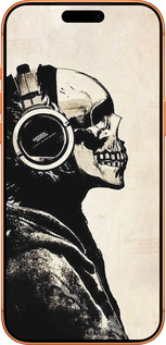 Силиконовый чехол Скелет-меломан v2 для Apple iPhone 17 PRO MAX - 1200u-4029 изображение 