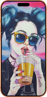 Силиконовый чехол Арт-девушка в очках для Apple iPhone 17 PRO MAX - 3994u-4029 изображение 