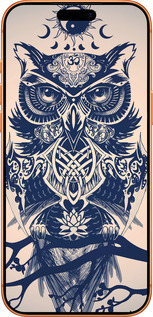 Силиконовый чехол Узорчатая сова для Apple iPhone 17 PRO MAX - 4000u-4029 изображение 