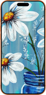 Силіконовий чехол Красиві арт-ромашки для Apple iPhone 17 PRO MAX - 4031u-4029 изображение 