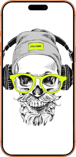Силиконовый чехол Череп в очках и наушниках для Apple iPhone 17 PRO MAX - 4144u-4029 изображение 