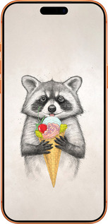 Силиконовый чехол Енотик с мороженым для Apple iPhone 17 PRO MAX - 4602u-4029 изображение 