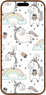 Силиконовый чехол Единорог и кофе для Apple iPhone 17 PRO MAX - 4661u-4029 изображение 