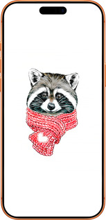 Силиконовый чехол Енот в шарфе для Apple iPhone 17 PRO MAX - 4688u-4029 изображение 