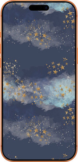 Силиконовый чехол Ночь золотые звезды для Apple iPhone 17 PRO MAX - 5421u-4029 изображение 