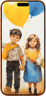 Силиконовый чехол Дети с шариками для Apple iPhone 17 PRO MAX - 5659u-4029 изображение 