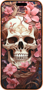 Силиконовый чехол Череп в розовых цветах для Apple iPhone 17 PRO MAX - 5965u-4029 изображение 