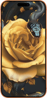 Силиконовый чехол Black snake and golden rose для Apple iPhone 17 PRO MAX - 6068u-4029 изображение 