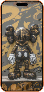 Силиконовый чехол Bronze kaws для Apple iPhone 17 PRO MAX - 6097u-4029 изображение 