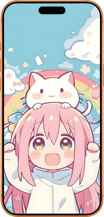 Силіконовий чехол Девочка аниме радуга для Apple iPhone 17 PRO MAX - 6304u-4029 изображение 