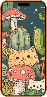 Силиконовый чехол Коты грибы для Apple iPhone 17 PRO MAX - 6321u-4029 изображение 