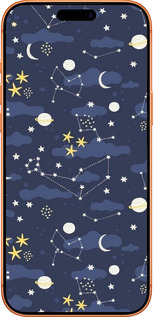 Силиконовый чехол Астрономический узор. Милый дизайн мультяшной вселенной для Apple iPhone 17 PRO MAX - 6446u-4029 изображение 