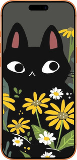 Силіконовий чехол Чорний кіт з квітами для Apple iPhone 17 PRO MAX - 6448u-4029 изображение 
