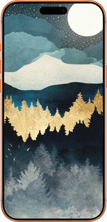 Силиконовый чехол Ночной пейзаж с лесом и горами для Apple iPhone 17 PRO MAX - 6493u-4029 изображение 