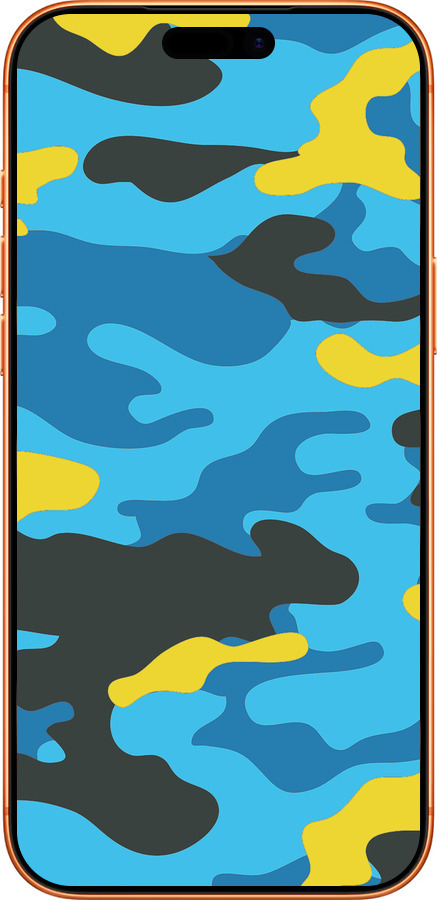 Силіконовий чехол Жовто-блакитний камуфляж для Apple iPhone 17 PRO MAX - 1084u-4029 изображение 