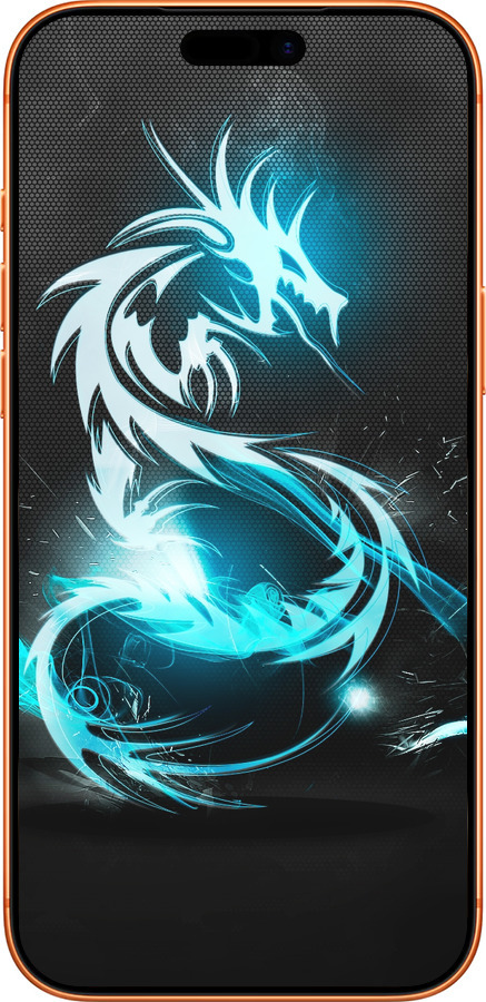 Силиконовый чехол Бело-голубой огненный дракон для Apple iPhone 17 PRO MAX - 113u-4029 изображение 