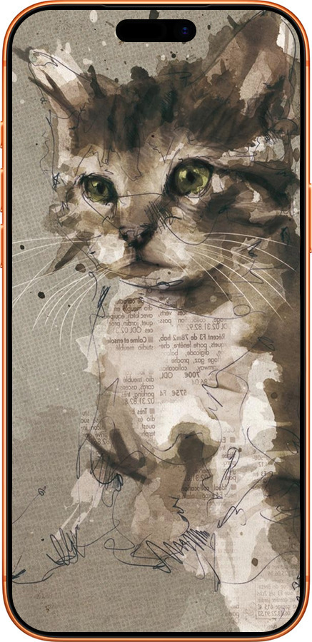 Силиконовый чехол Котёнок из пятен и линий для Apple iPhone 17 PRO MAX - 119u-4029 изображение 