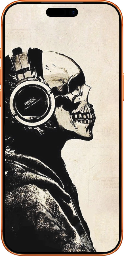 Силиконовый чехол Скелет-меломан v2 для Apple iPhone 17 PRO MAX - 1200u-4029 изображение 