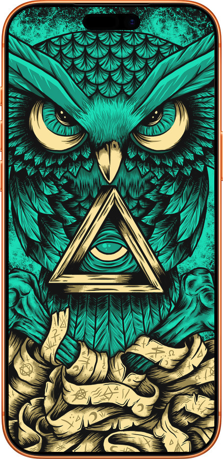 Силиконовый чехол Сова Арт-тату для Apple iPhone 17 PRO MAX - 3971u-4029 изображение 