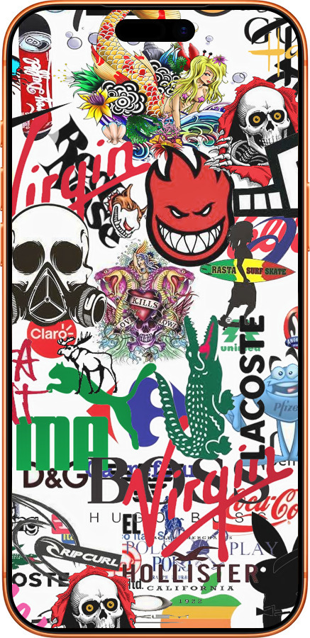 Силиконовый чехол Many different logos для Apple iPhone 17 PRO MAX - 4022u-4029 изображение 