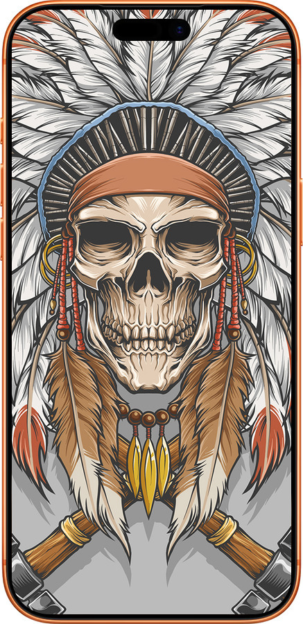 Силиконовый чехол Череп индейца для Apple iPhone 17 PRO MAX - 4032u-4029 изображение 