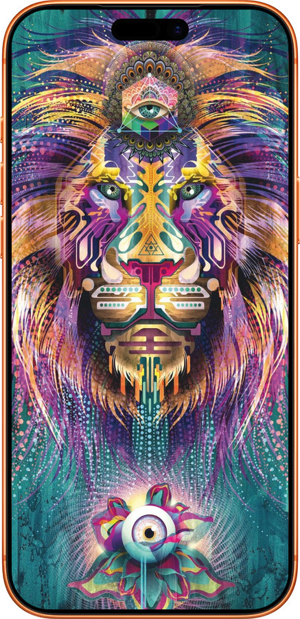 Силиконовый чехол Люминесцентный лев для Apple iPhone 17 PRO MAX - 4037u-4029 изображение 