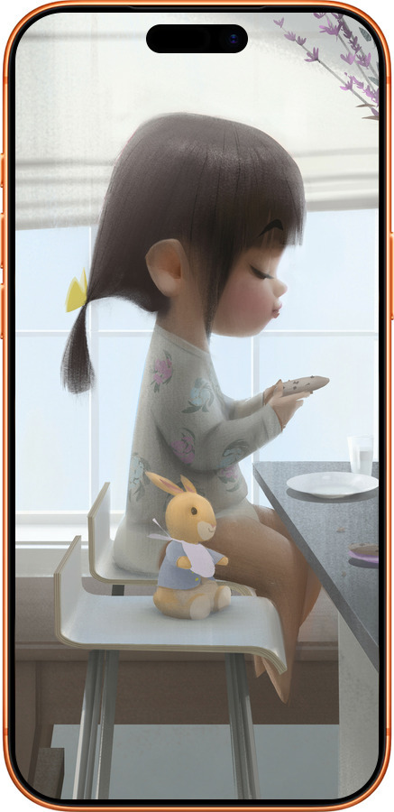 Силиконовый чехол Милая девочка с зайчиком для Apple iPhone 17 PRO MAX - 4039u-4029 изображение 