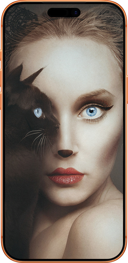 Силиконовый чехол Взгляд женщины и кошки для Apple iPhone 17 PRO MAX - 4041u-4029 изображение 