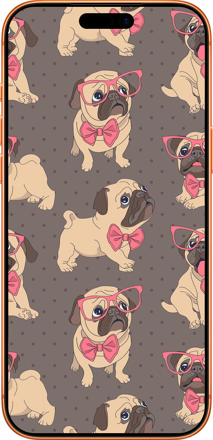 Силиконовый чехол мопсики 2 для Apple iPhone 17 PRO MAX - 4362u-4029 изображение 