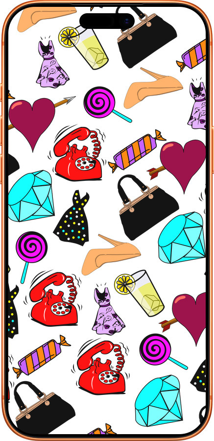 Силиконовый чехол stickers для Apple iPhone 17 PRO MAX - 4757u-4029 изображение 