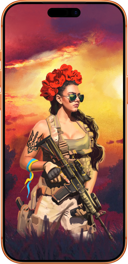 Силиконовый чехол Украинка с оружием для Apple iPhone 17 PRO MAX - 5316u-4029 изображение 