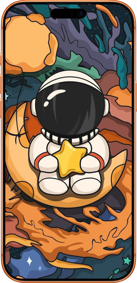 Силиконовый чехол Астронавт и звезда для Apple iPhone 17 PRO MAX - 5326u-4029 изображение 