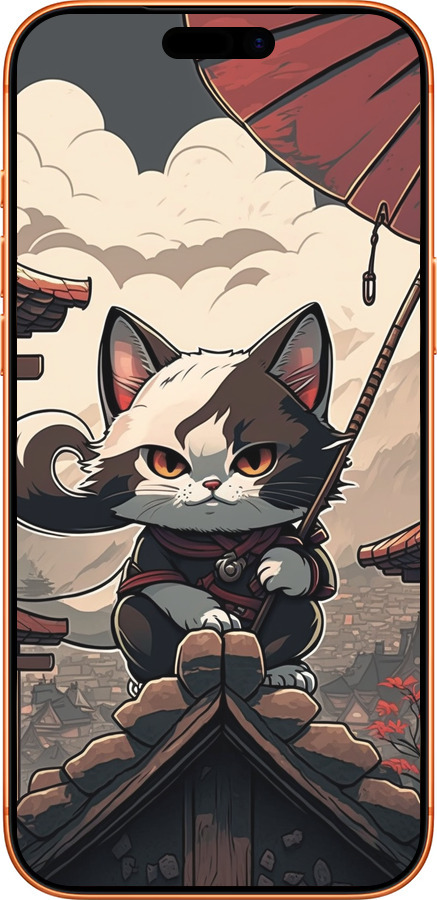 Силиконовый чехол Япония - кот на крыше для Apple iPhone 17 PRO MAX - 5582u-4029 изображение 