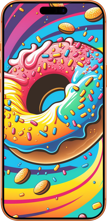 Силиконовый чехол Пончик радуга для Apple iPhone 17 PRO MAX - 5584u-4029 изображение 