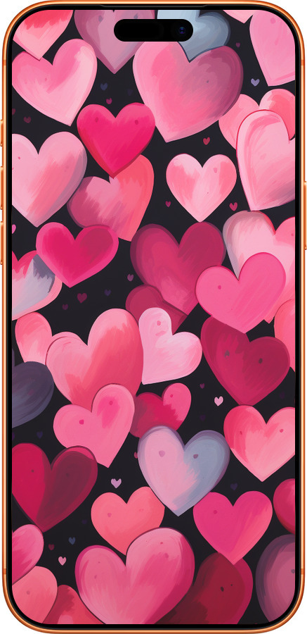 Силиконовый чехол Сердечки 4 для Apple iPhone 17 PRO MAX - 5662u-4029 изображение 