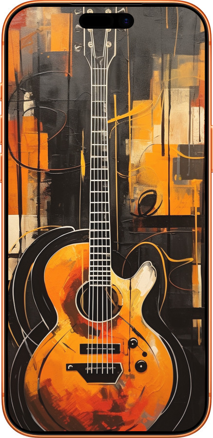 Силиконовый чехол Чехол для телефона Оранжевая Гитара для Apple iPhone 17 PRO MAX - 5934u-4029 изображение 