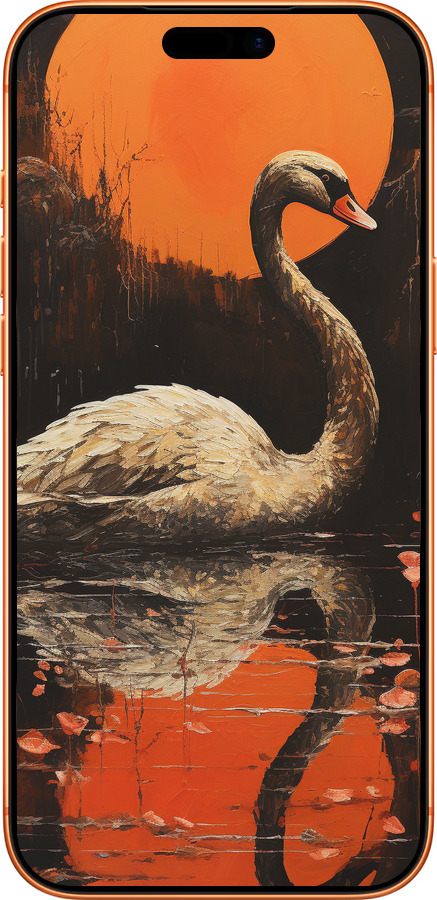 Силиконовый чехол Лебедь для Apple iPhone 17 PRO MAX - 5964u-4029 изображение 