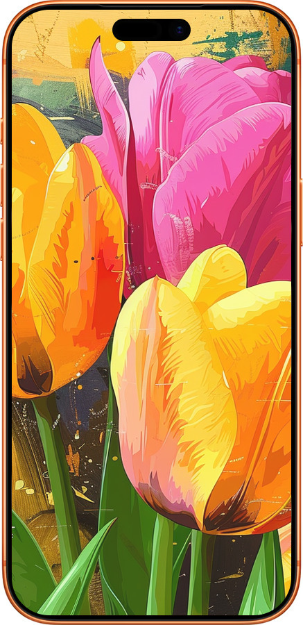 Силиконовый чехол Нарисованные тюльпаны для Apple iPhone 17 PRO MAX - 5990u-4029 изображение 